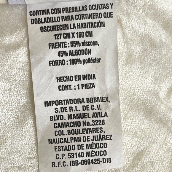 Olivia & Oliver Curtain Panel 63" Luster Velvet Ivory Rod Pocket Window Single - Picture 10 of 14